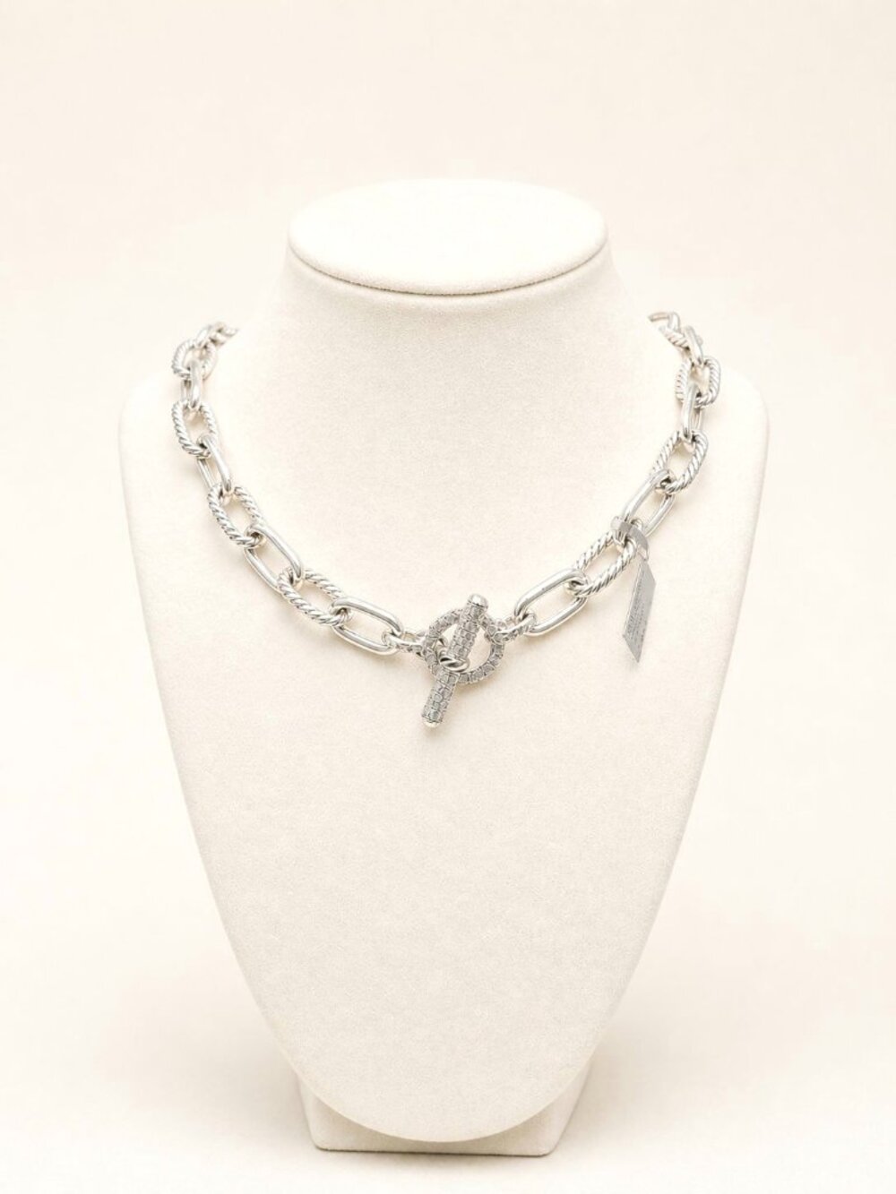 NWT David Yurman Madison Toggle Chain Necklace w/ Pavé White Diamonds - 18"
